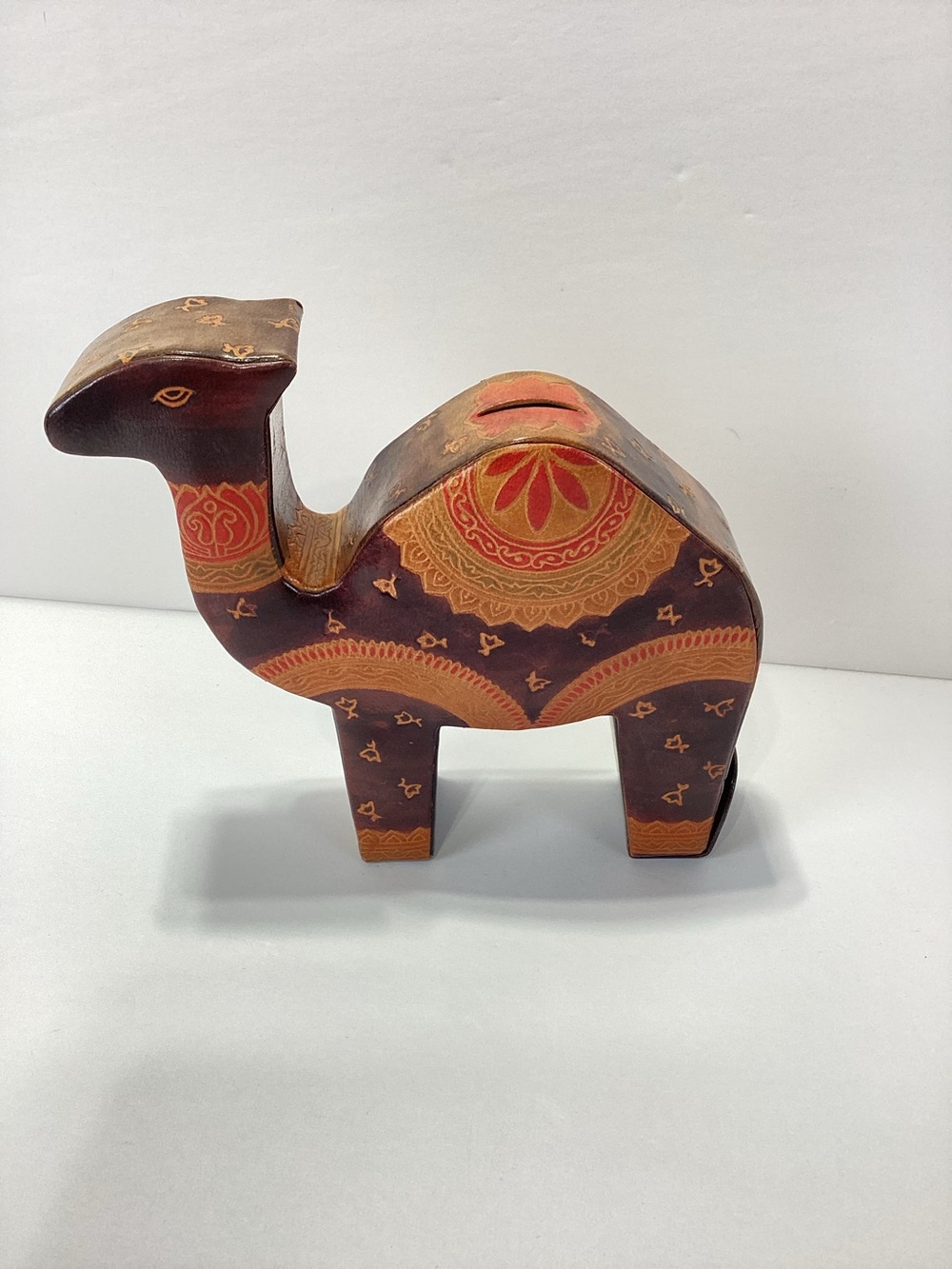 Camel Piggy Bank  Leather Coin Bank Shape of Camel Embossed